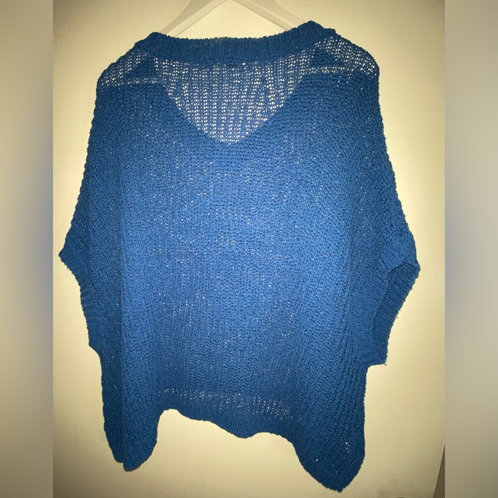 Tommy Bahama Marlina Blue Tape Yarn Open Knit V-Neck Sweater M Medium see photos - Picture 8 of 13